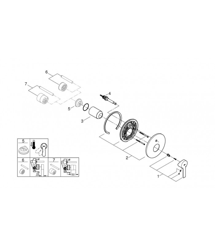 Compra online Banheira de duche linear monom embutida p. Grohe ramal (19297001) en oferta al mejor precio