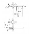 Esmart Cosmo monomando mural lavabo caño 170mm S Grohe (19381000)