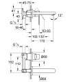 Esmart Cosmo monomando mural lavabo caño 170mm S Grohe (19381000)