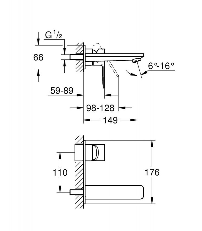 Compra online Lineare monom lavabo mural caño 153 mm Grohe (19409001) en oferta al mejor precio