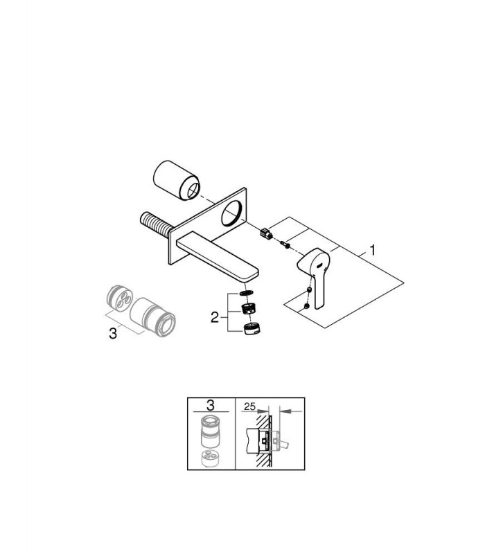 Compra online Lineare monom lavabo mural caño 153 mm Grohe (19409001) en oferta al mejor precio