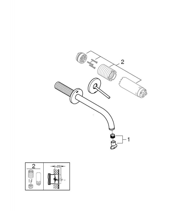 Compra online Atrio New Monomando de lavabo mural S-Size 220mm joystick Grohe (19918003) en oferta al mejor precio