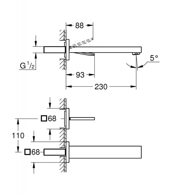 Compra online Lavatório suspenso Eurocube Joy monom L 230mm Grohe (19998000) en oferta al mejor precio