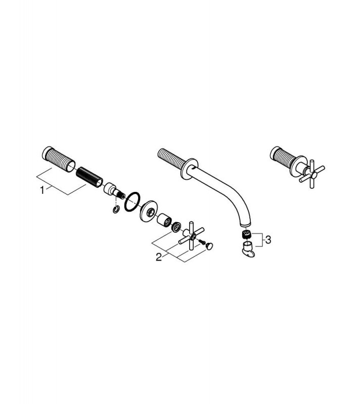 Compra online Atrio New Batería de lavabo mural S-Size maneta en cruz Grohe (20164003) en oferta al mejor precio