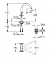 Misturadora de lavatório Atrio New Monoblock 1/2" XL-Size com manípulo cruzado Grohe (21044003)