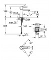 Misturadora monocomando linear para lavatório XS 28 mm corpo liso, DC Supersteel mate Grohe (23791DC1)