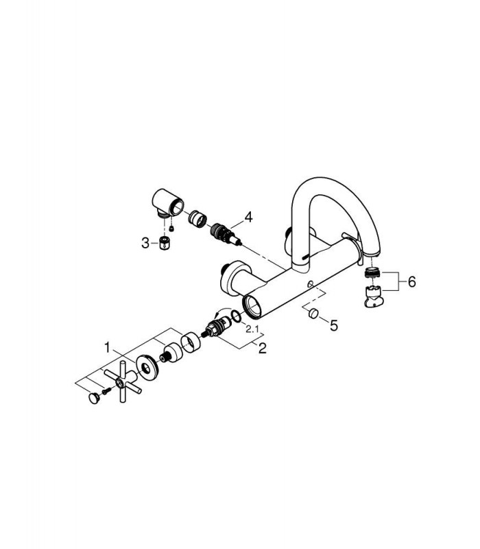 Compra online Atrio New 1/2" misturador de banheira visível com manípulo em cruz Grohe (25010DC3) en oferta al mejor precio
