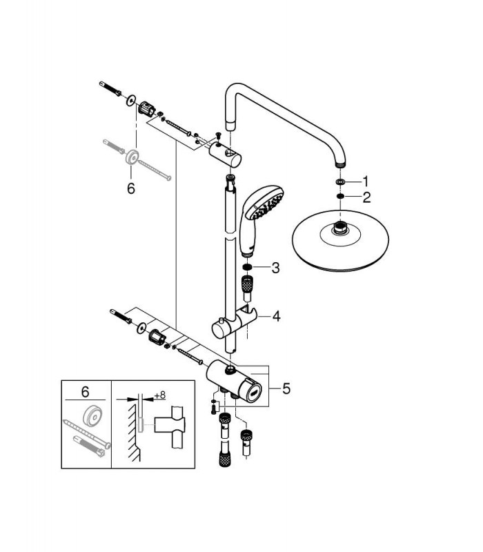 Compra online Sistema de ducha con inversor Grohe New Tempesta 180 (26381001) en oferta al mejor precio
