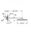 Rainshower SmartActive 2-jet ducha mural 310, redondo, mural, blanco Grohe (26475LS0)