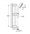 Conjunto de barra de chuveiro NTemp 100 III 600 3j Grohe (27794001)