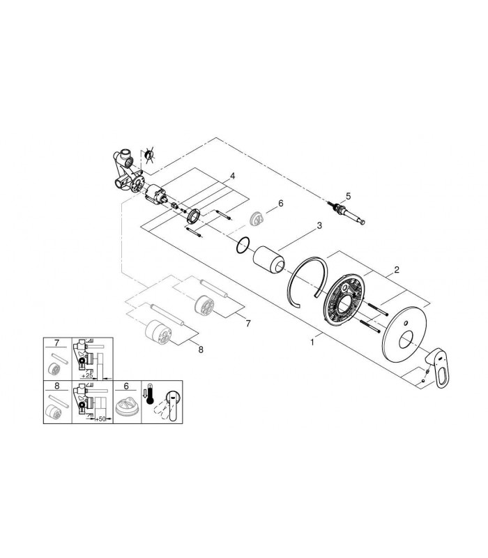 Compra online Bauloop Monom para chuveiro e banheira embutidos, incluindo parte interna Grohe (29081000) en oferta al mejor precio
