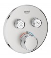 Termostato Smartcontrol 2 salidas redondo Supersteel mate Grohe (29119DC0)