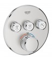 Termostato Grohe Smartcontrol 3 saídas redondo Supersteel mate (29121DC0)