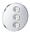 Placa Grohe Grohtherm SmartControl com torneira tripla redonda (Ref. 29122000)