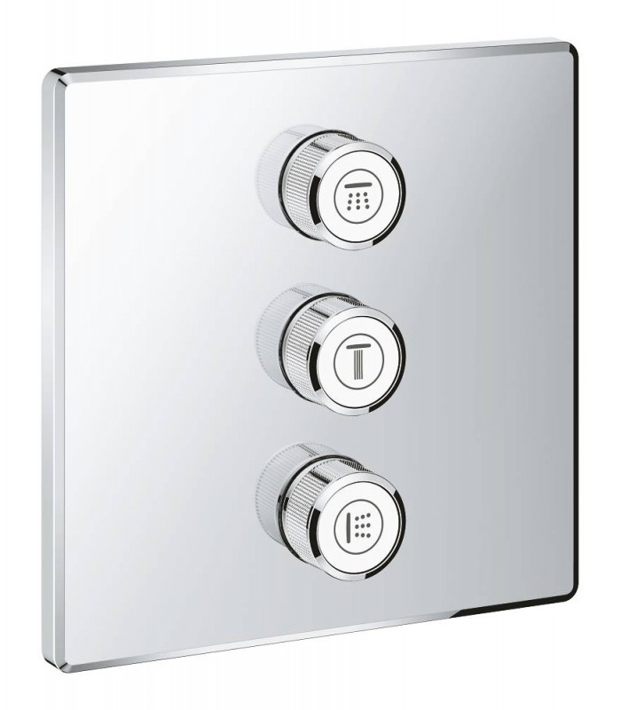 Compra online Grohe Grohtherm SmartControl Placa con triple llave de paso Cuadrado (Ref. 29127000) en oferta al mejor precio