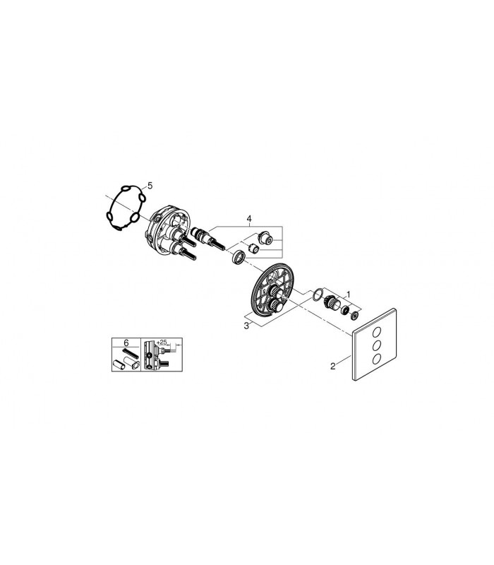 Compra online Grohe Grohtherm SmartControl Placa con triple llave de paso Cuadrado (Ref. 29127000) en oferta al mejor precio