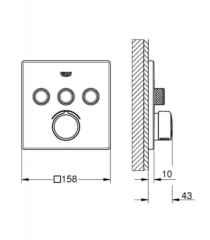 Compra online Misturadora quadrada Grohe SmartControl 3 (29149000) en oferta al mejor precio