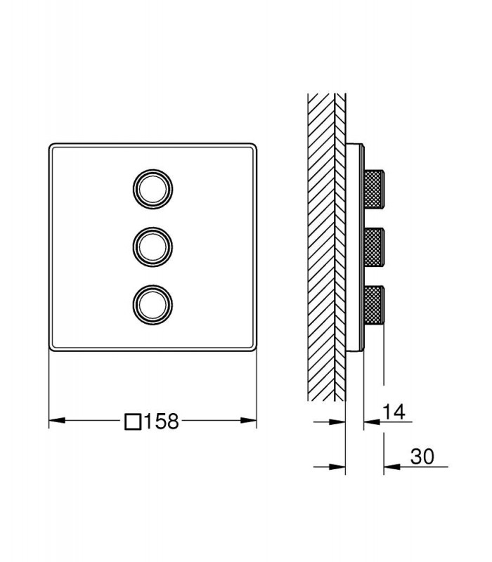 Compra online Grohe Grohtherm SmartControl Placa con triple llave de paso (Ref. 29158LS0) en oferta al mejor precio