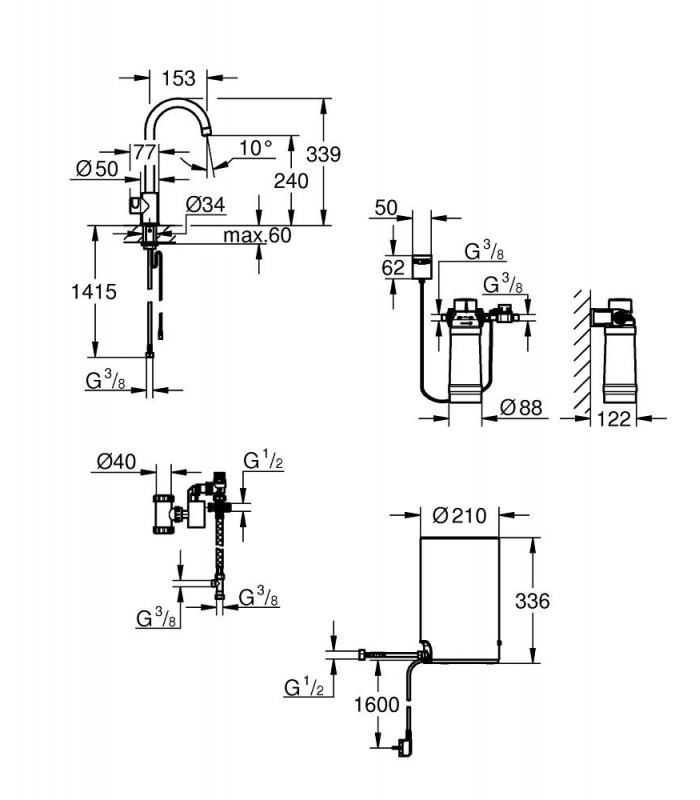 Compra online GROHE RED Mono caño C tamaño M Grohe (30085001) en oferta al mejor precio