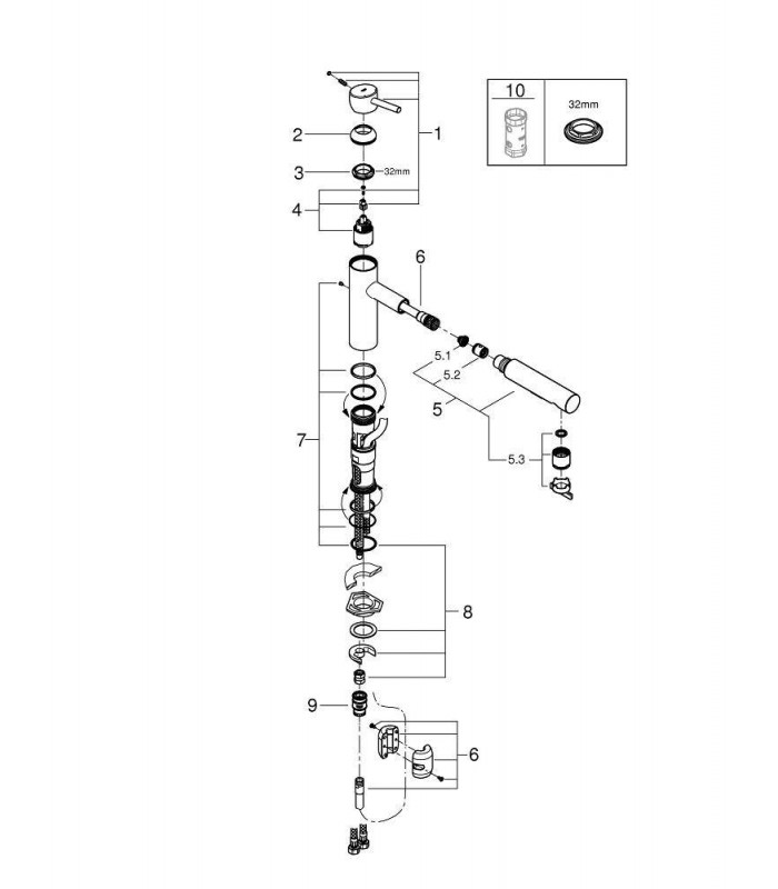 Compra online Concetto freg. caño medio extrible 2j CR Grohe (30273001) en oferta al mejor precio