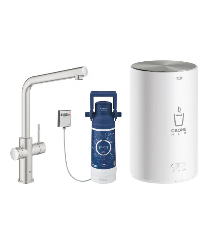 Compra online GROHE RED duo caño en L tamaño M Supersteel mate Grohe (30327DC1) en oferta al mejor precio