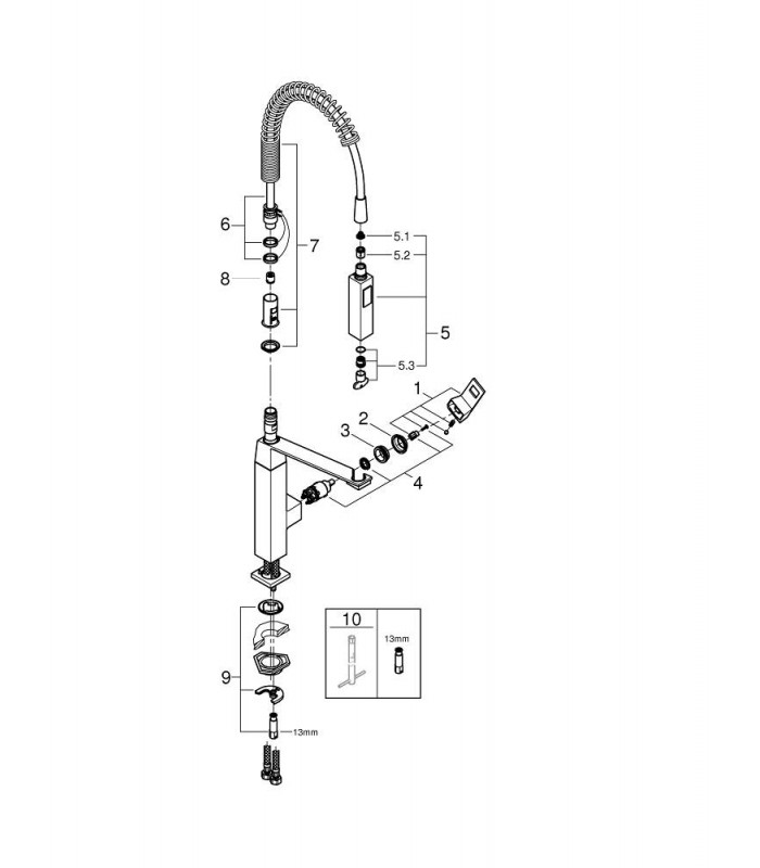 Compra online Eurocube Recambios y colectividadesfi Spray cocina Supersteel mate Grohe (31395DC0) en oferta al mejor precio