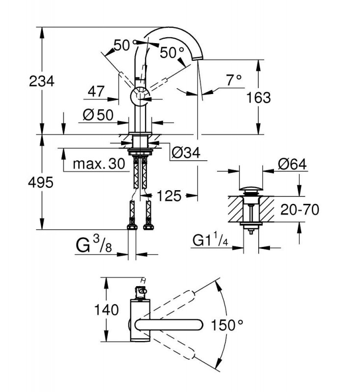 Compra online Grohe Atrio Monomando de lavabo 1/2" Tamaño M (Ref. 32043DC3) en oferta al mejor precio