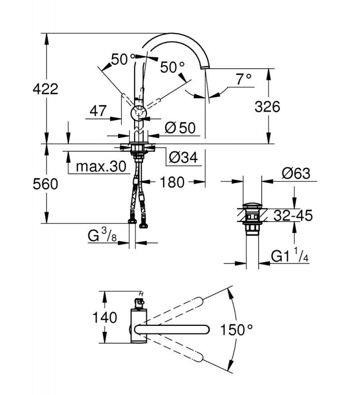 Compra online Atrio New Monomando de lavabo 1/2" XL-Size Grohe (32647003) en oferta al mejor precio