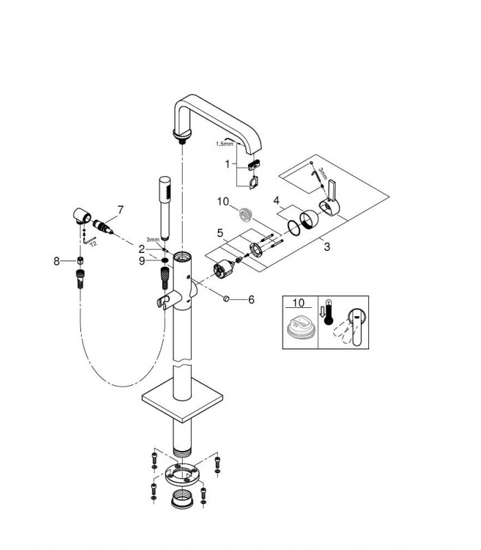 Compra online Grifo de pie para baño Grohe Allure (32754002) en oferta al mejor precio