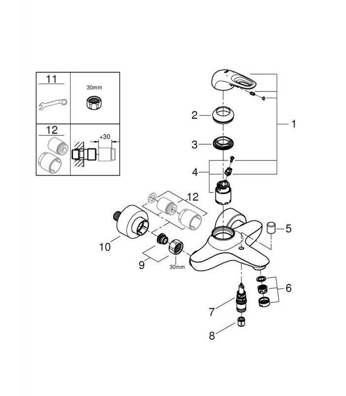 Compra online Novo monom Eurostyle. Banheira de chuveiro Grohe White (33591LS3) en oferta al mejor precio