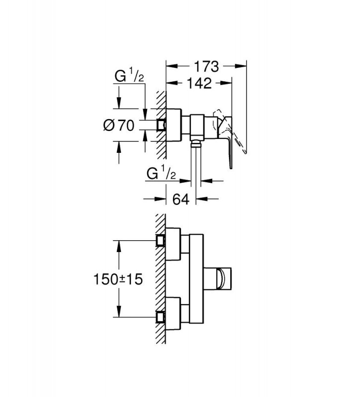Compra online Misturador monocomando de chuveiro Grohe Lineare exposto (33865001) en oferta al mejor precio