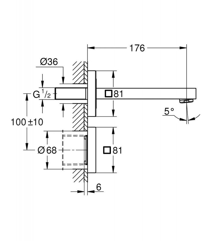 Compra online Cube tension mural necesaria p. int 36264001 Grohe (36442000) en oferta al mejor precio