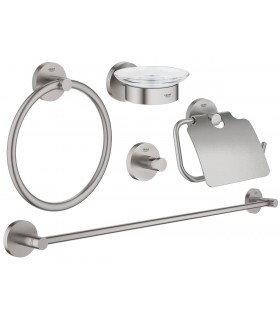 Conjunto de acessórios Grohe Essentials 5 em 1 Supersteel mate (40344DC1)