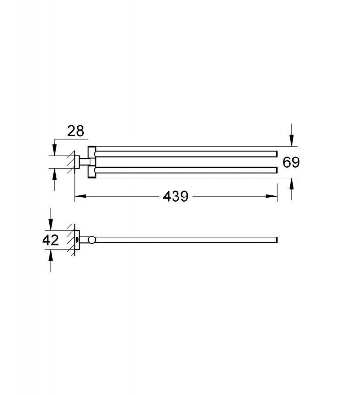 Compra online Essentials Cube Toallero Doble 44cm gir. Grohe (40624001) en oferta al mejor precio
