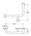 Barra de apoio em L Essentials para banheira 94x68mm Grohe (40797001)