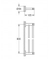 Toalheiro Duplo Essentials 500mm, Super Steel Grohe (40802DC1)