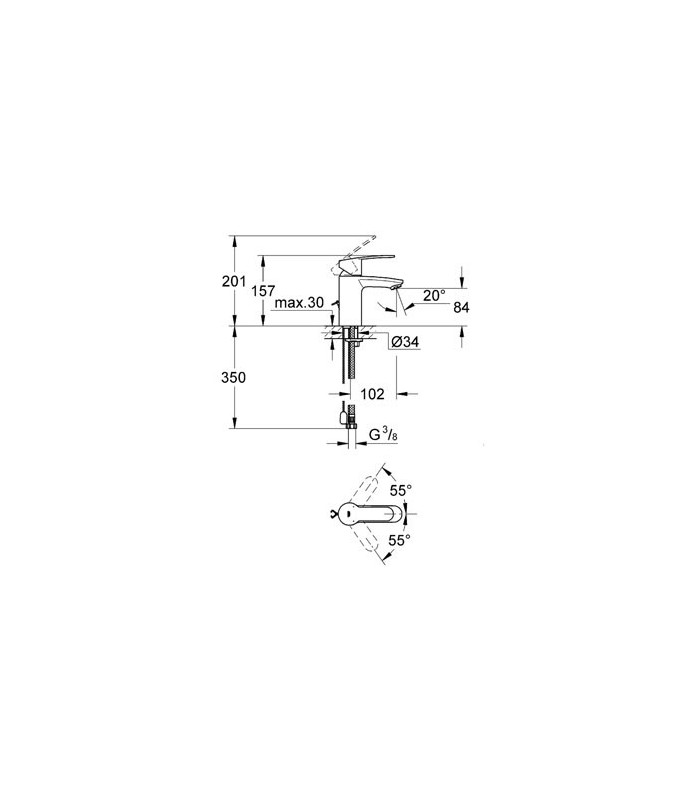 Compra online Grifo GROHE de lavabo Eurostyle Cosmopolitan Monomando de lavabo 1/2" en oferta al mejor precio