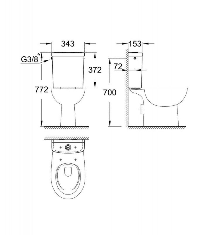 Compra online Grohe BAU Cisterna com alimentação lateral (39437000) en oferta al mejor precio