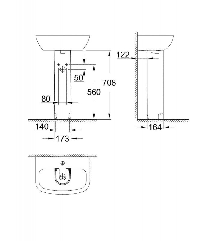 Compra online Pedestal Grohe BAU (39425000) en oferta al mejor precio