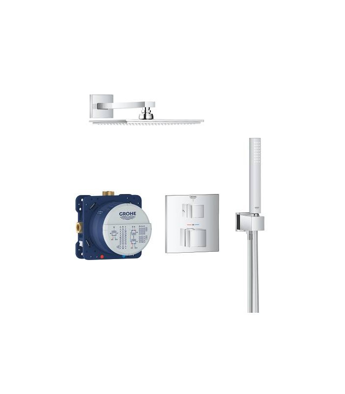 Compra online Grohe Conjunto completo: Ducha mural Cube, term empotradootrado, set soporte  (34741000) en oferta al mejor precio