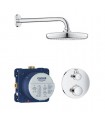 Conjunto completo Grohe Grohtherm Round com termostato embutido de 2 vias e chuveiro de parede de 210 mm (34726000)