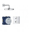 Conjunto completo Grohe Grohtherm Square com termostato embutido de 2 vias e chuveiro de parede de 210 mm (34728000)