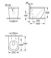 Piso de vaso sanitário Grohe Euro para tanque alto. Saída universal H (3933900H)