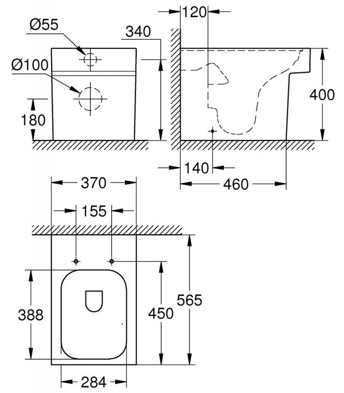 Compra online Tanque alto para vaso sanitário Grohe Cube (3948500H) en oferta al mejor precio