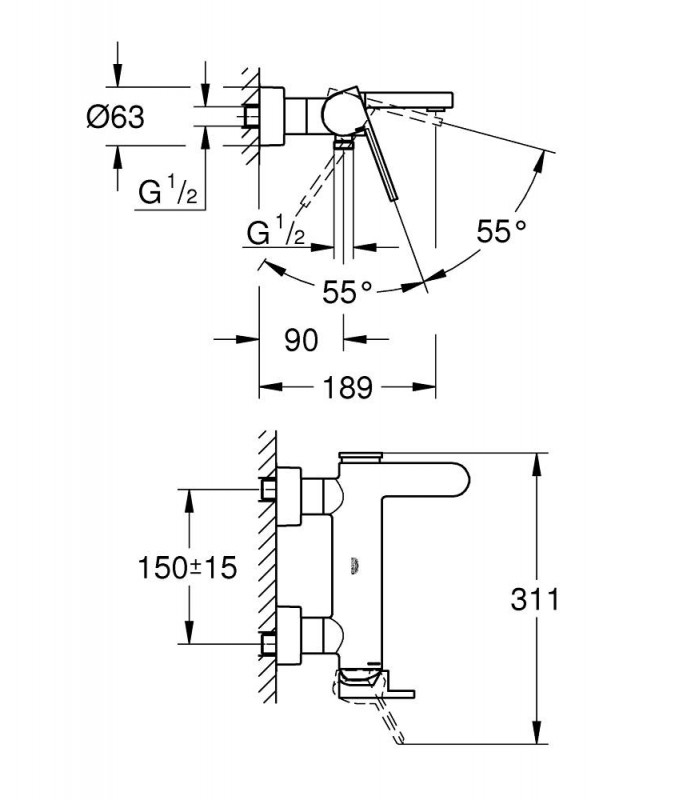 Compra online Grohe PLUS Monomando para baño y ducha 1/2"  (33553003) en oferta al mejor precio