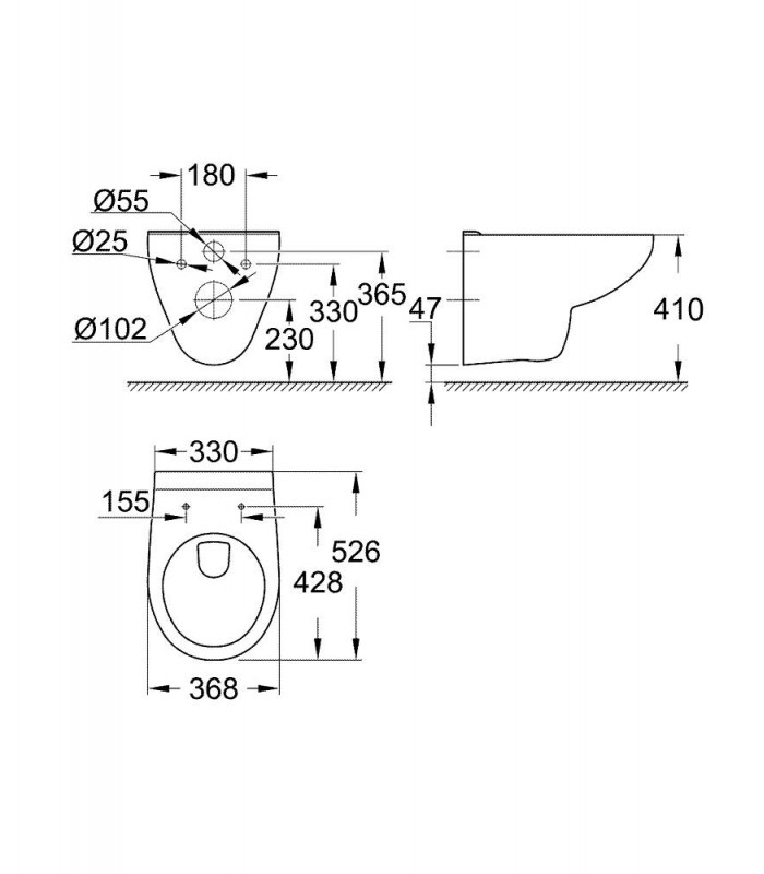 Compra online Vaso sanitário suspenso Grohe BAU. Aro aberto (39491000) en oferta al mejor precio