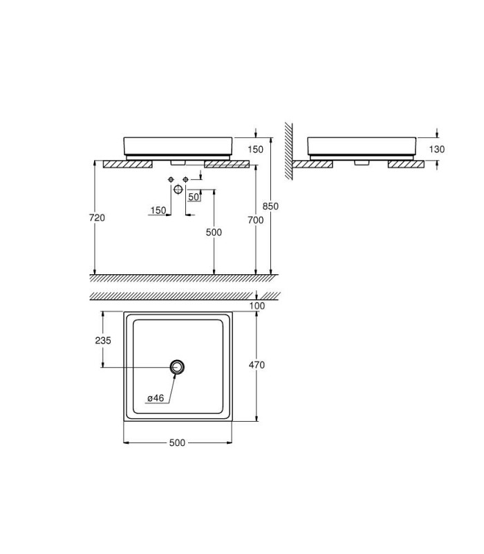 Compra online Lavatório tipo tigela Grohe Cube 50 cm (3948100H) en oferta al mejor precio