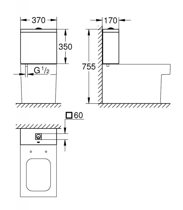 Compra online Cisterna Grohe Cube com alimentação inferior (39490000) en oferta al mejor precio