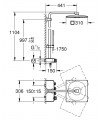 Grohe Sistema de ducha Smartactive 310 Multijet termostato DUO Cuadrado 3 vias blanco  (26508LS0)