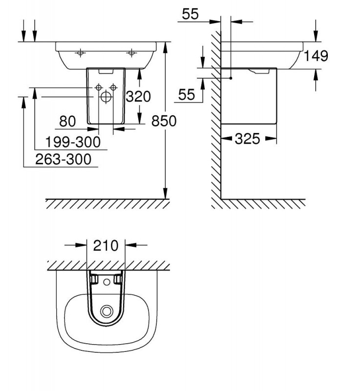 Compra online Grohe Euro semipedestalpara lavamanos 45  (39325000) en oferta al mejor precio